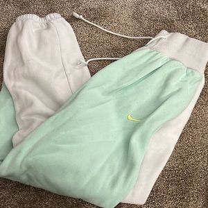 White and mint Nike sweats